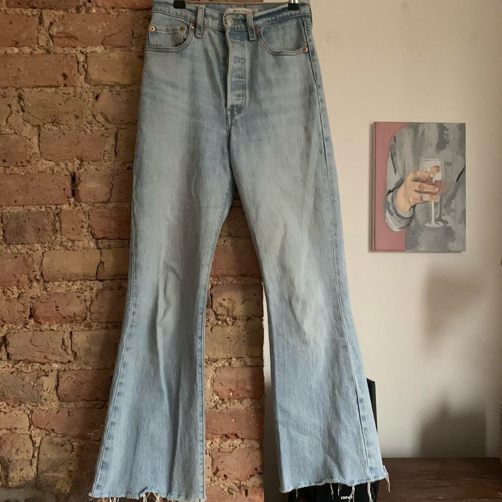Levi’s ribcage flare with raw hem
